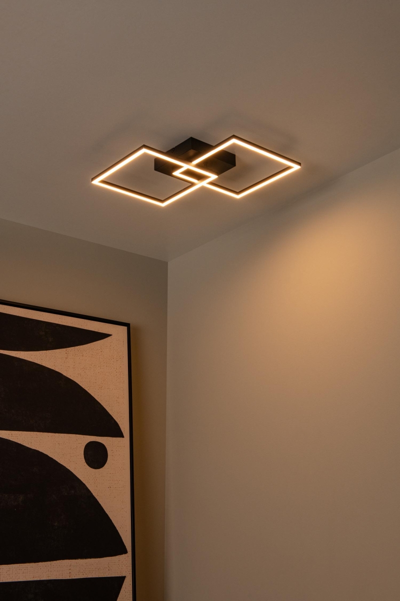 Lucide ARIANNE - Flush ceiling light - LED - CCT - 1x23W 2700K/4000K - Black